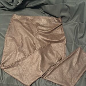 Chico’s Shiny Brown Faux Suede Pants